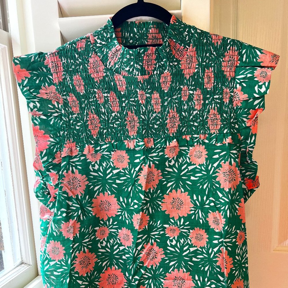 Spring/Summer Floral Smocked Blouse